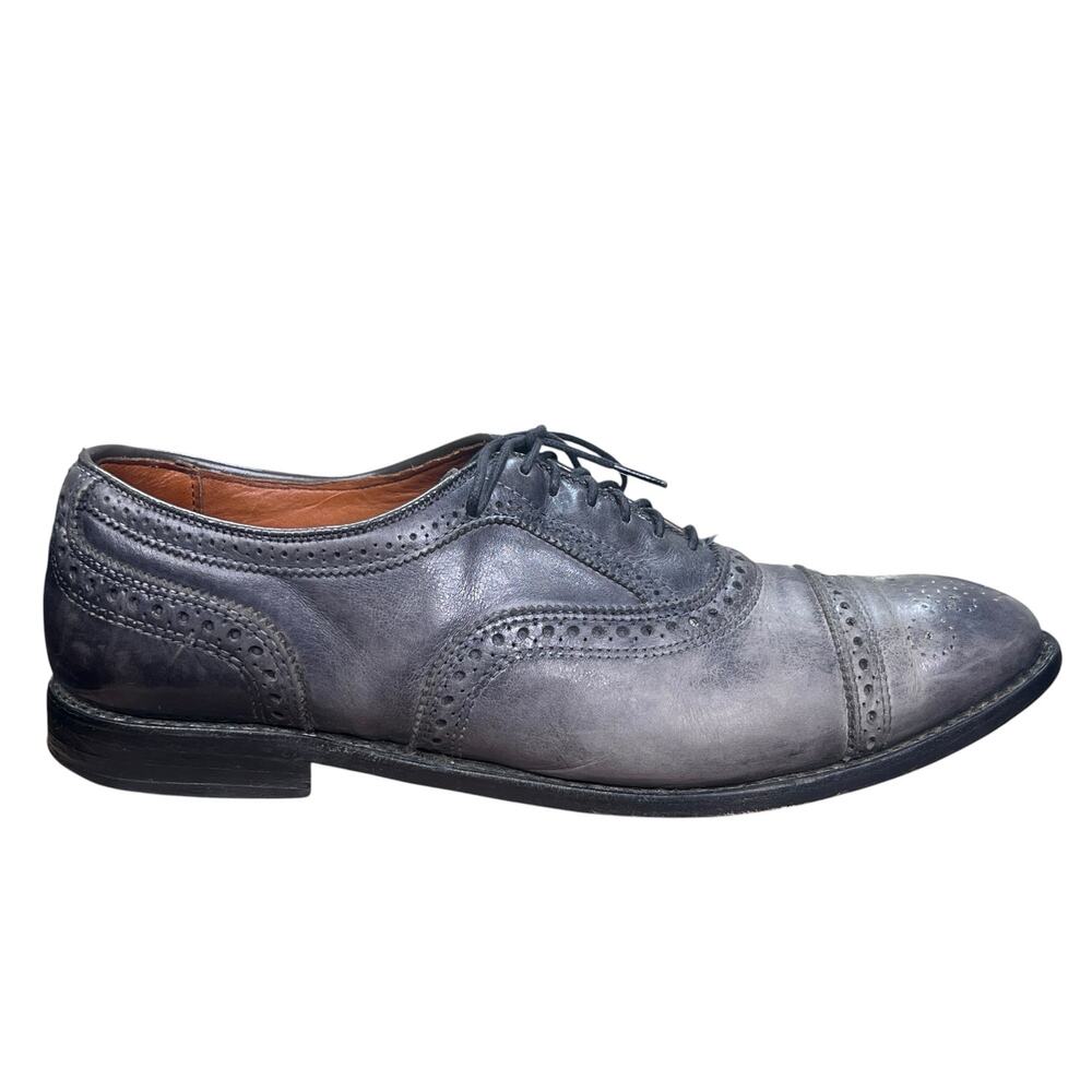 Allen Edmonds Strand Grey Distressed Leather Cap Toe Oxford Size 10 D